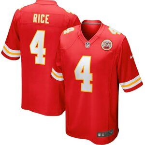 RASHEE RICE 4 - KANSAS CITY CHIEFS RED STITCHED FOOTBALL JERSEY